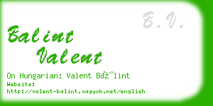 balint valent business card